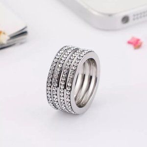 Multi-layer Ring, Silver, New, Stainless Steel, Size 7